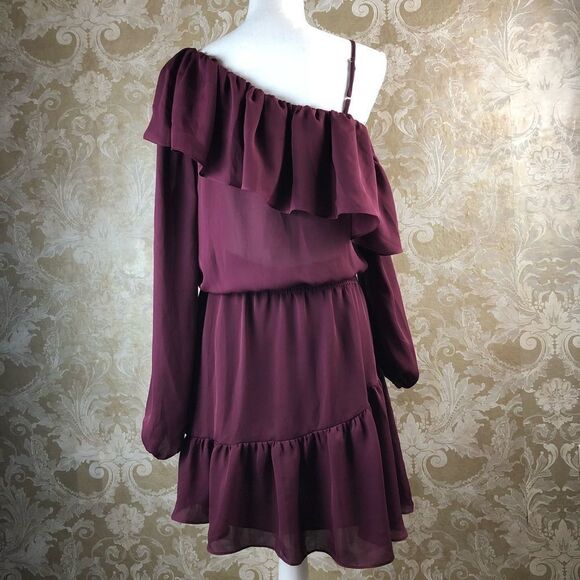 Parker Women's Asymmetric Sleeve A-Line Dress NWT - Picture 4 of 8